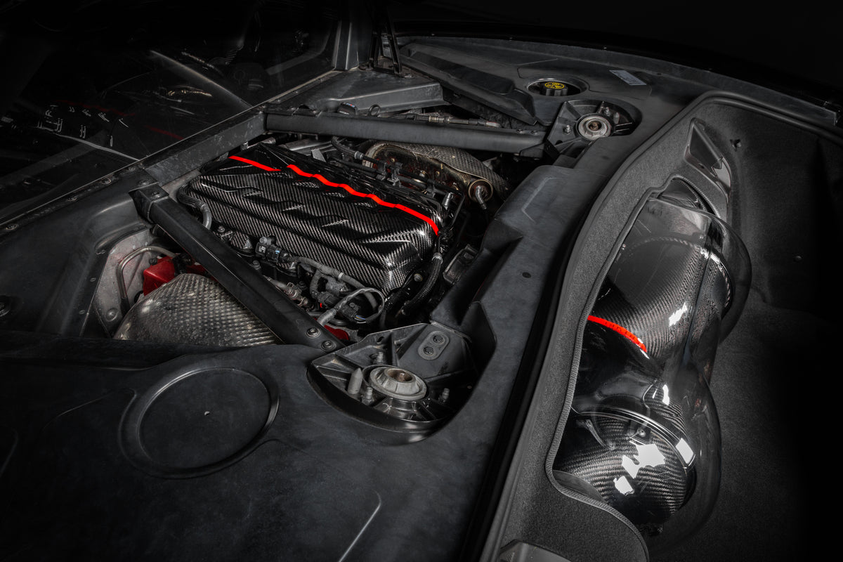 Eventuri carbon fiber intake system for Chevrolet Corvette C8 Stingray